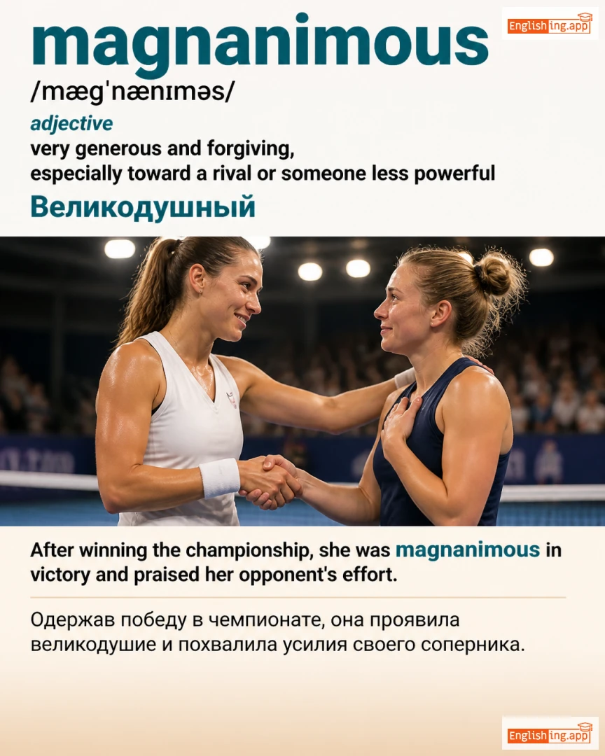 Magnanimous: English vocabulary meaning and example