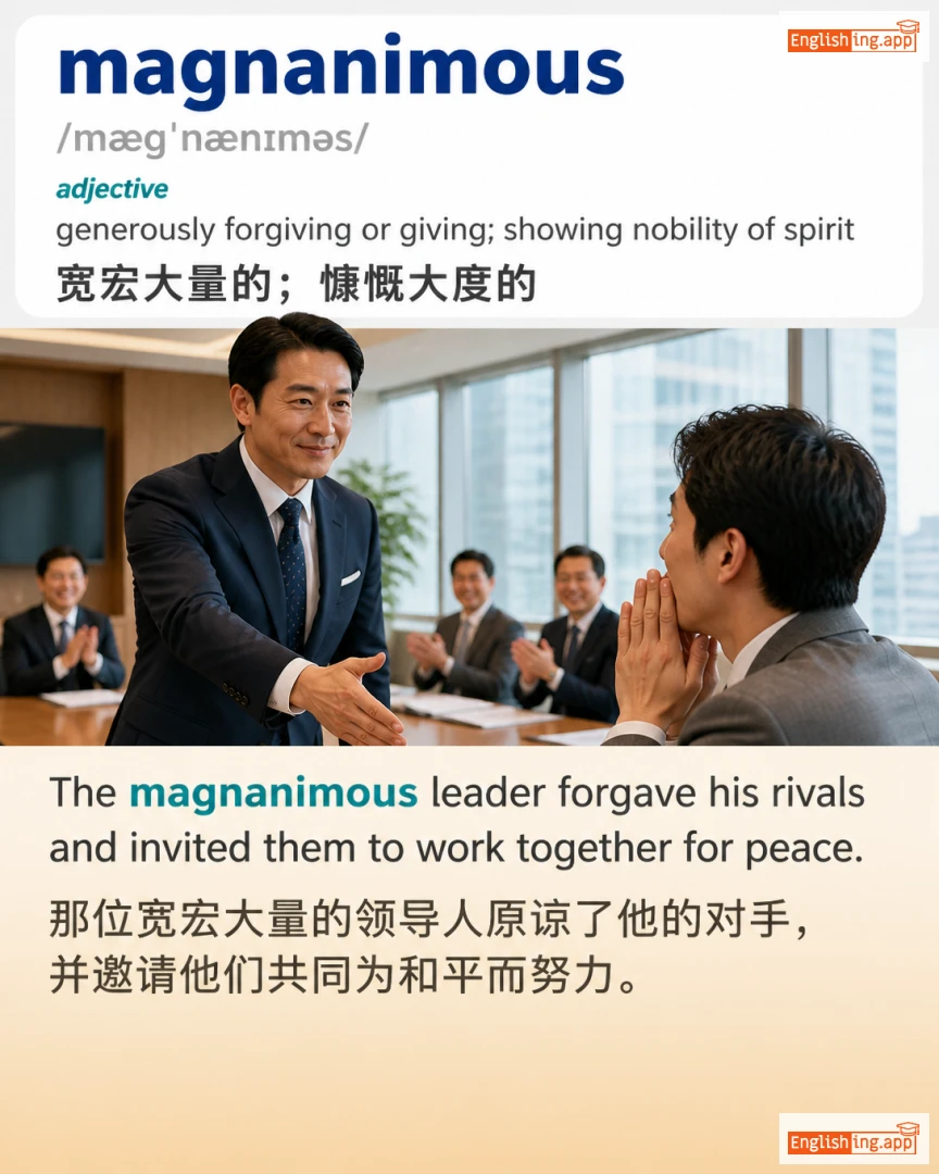 Magnanimous: English vocabulary meaning and example