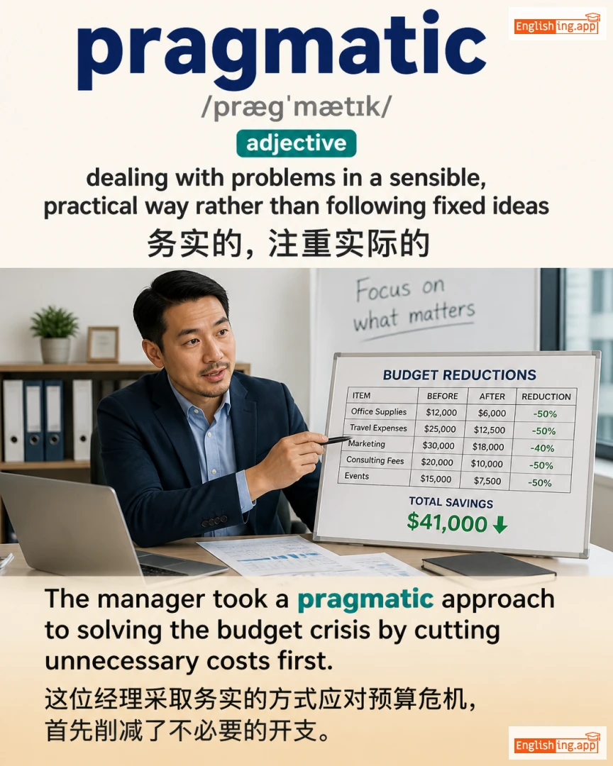 Pragmatic: English vocabulary meaning and example