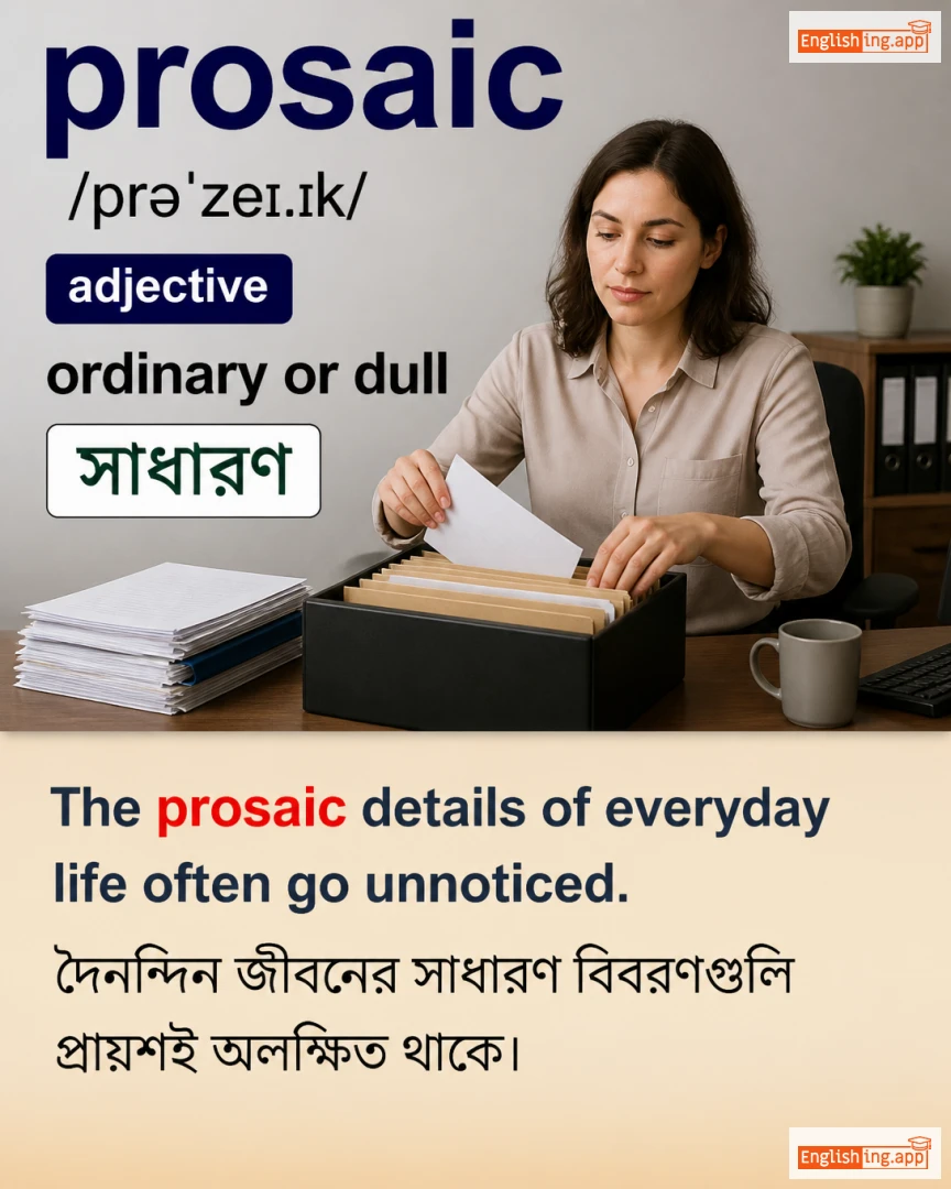 Prosaic: English vocabulary meaning and example