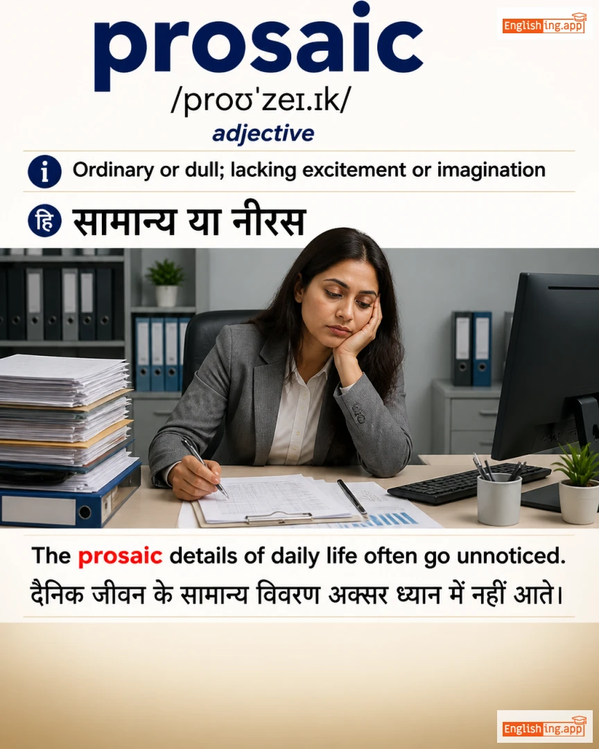 Prosaic: English vocabulary meaning and example