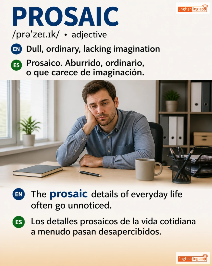 Prosaic: English vocabulary meaning and example
