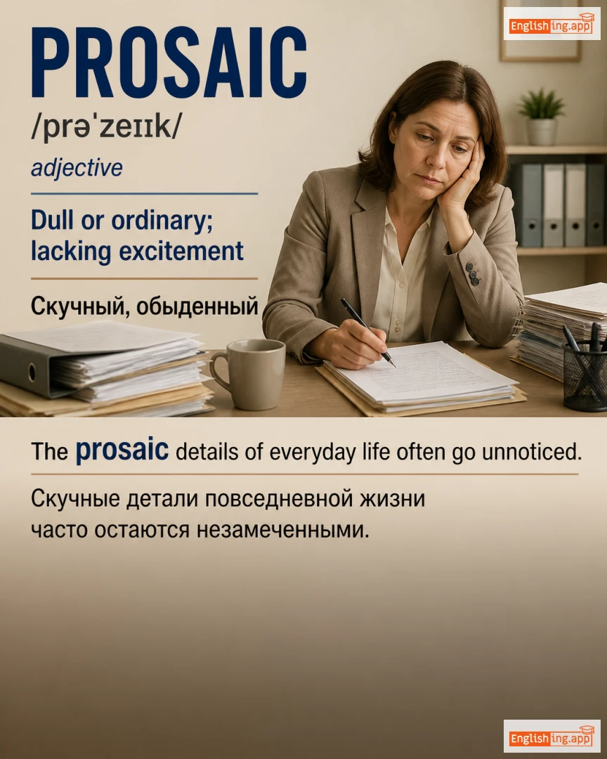 Prosaic: English vocabulary meaning and example