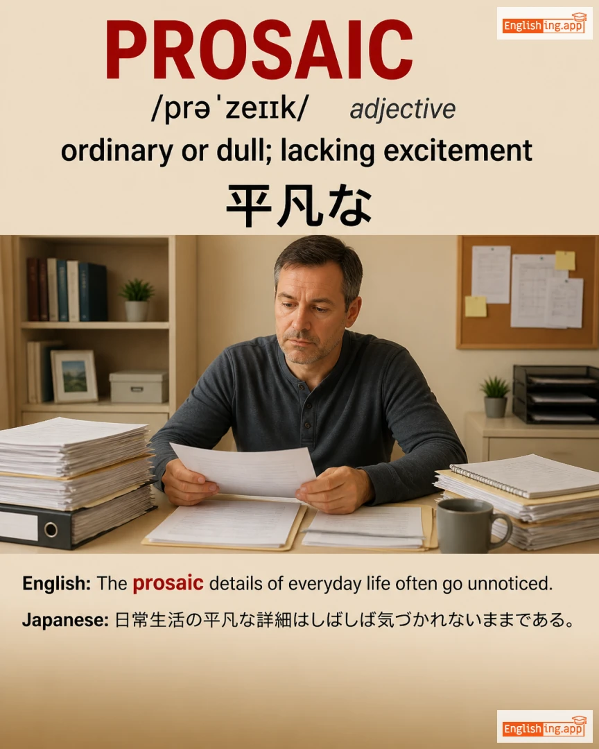 Prosaic: English vocabulary meaning and example