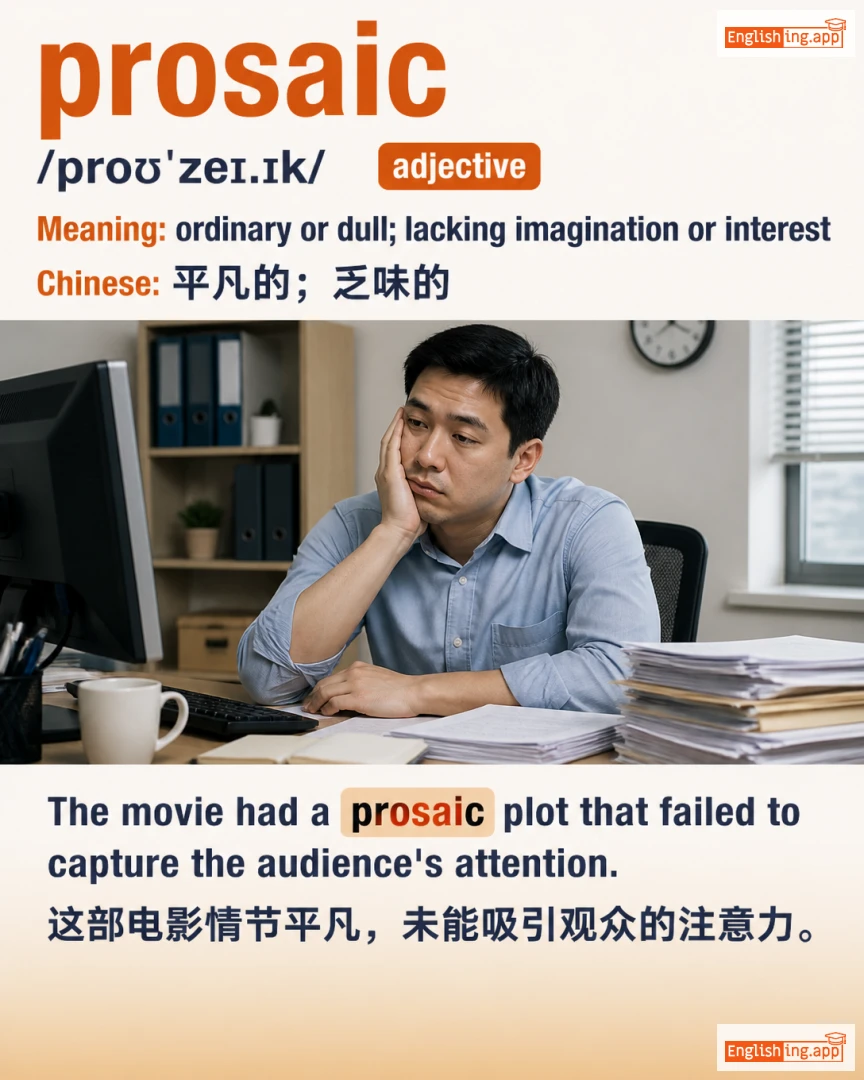 Prosaic: English vocabulary meaning and example