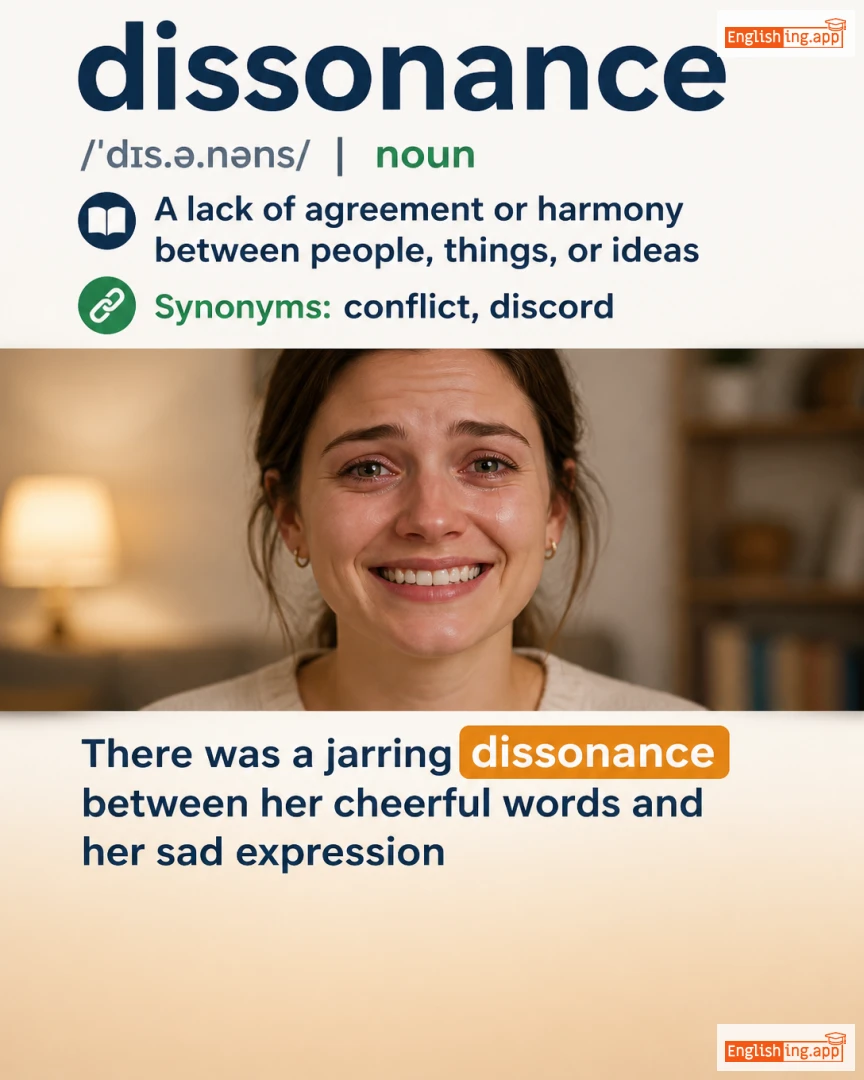 Dissonance: English vocabulary meaning and example
