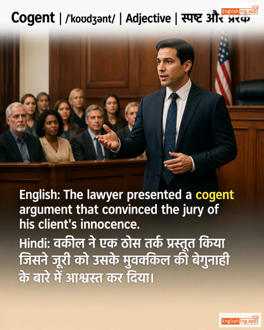 Cogent: English vocabulary meaning and example