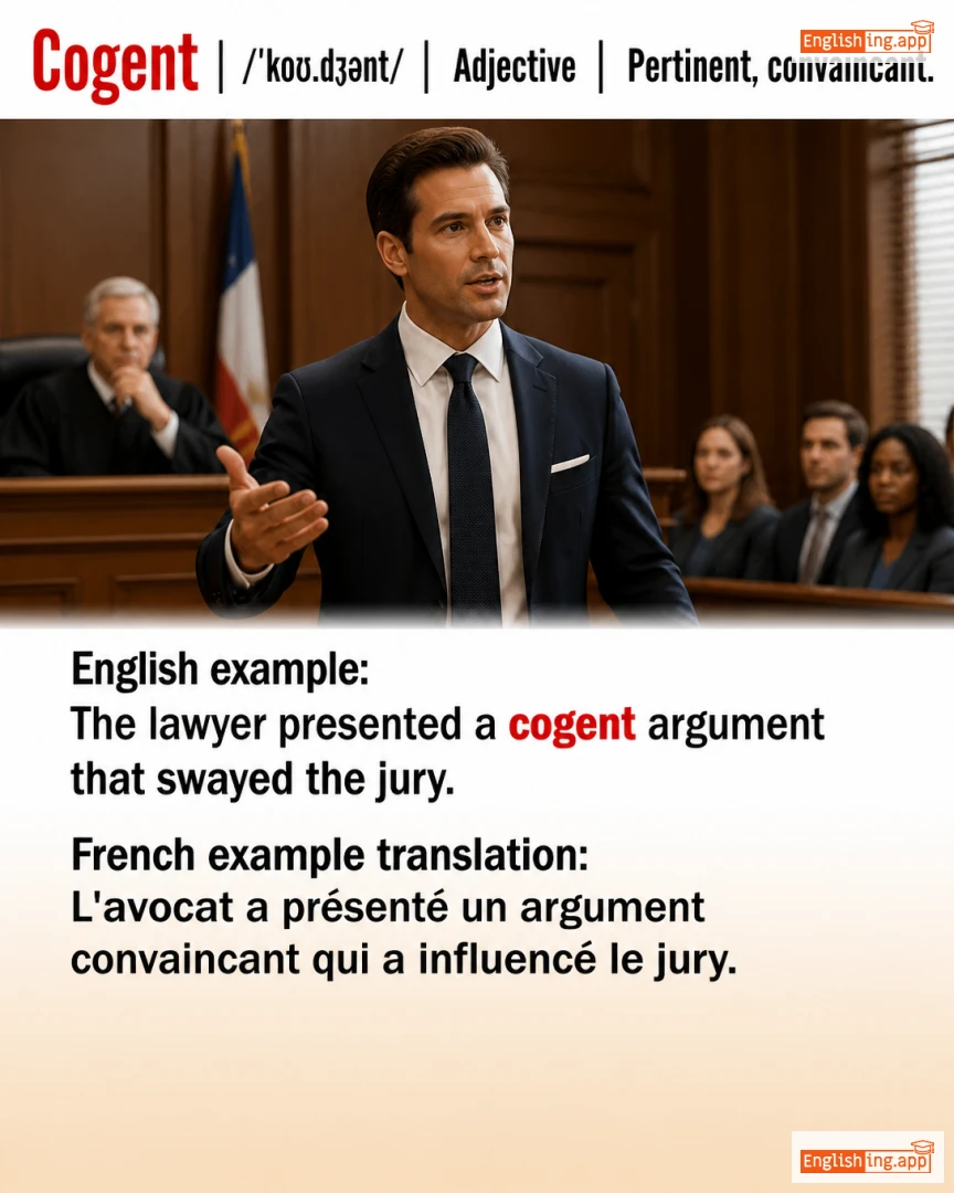 Cogent: English vocabulary meaning and example