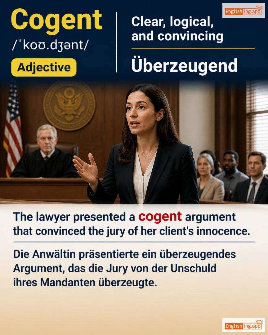 Cogent: English vocabulary meaning and example