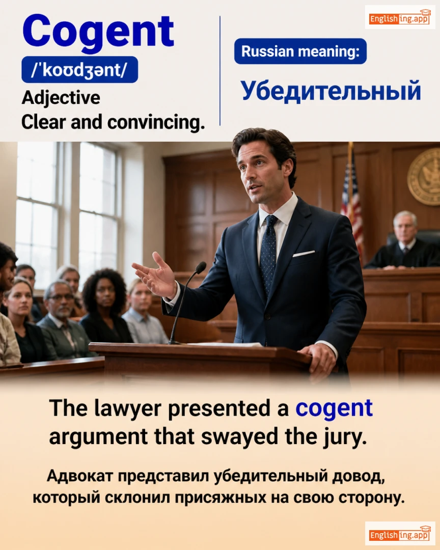 Cogent: English vocabulary meaning and example