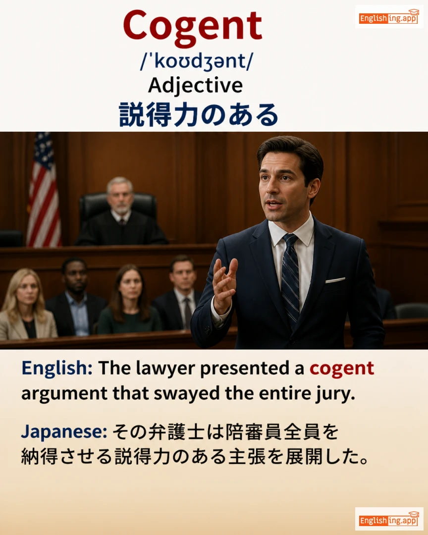 Cogent: English vocabulary meaning and example