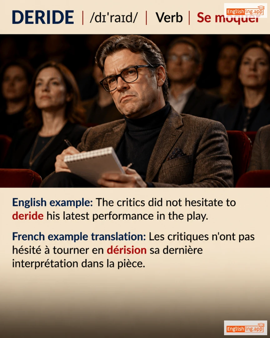 Deride: English vocabulary meaning and example