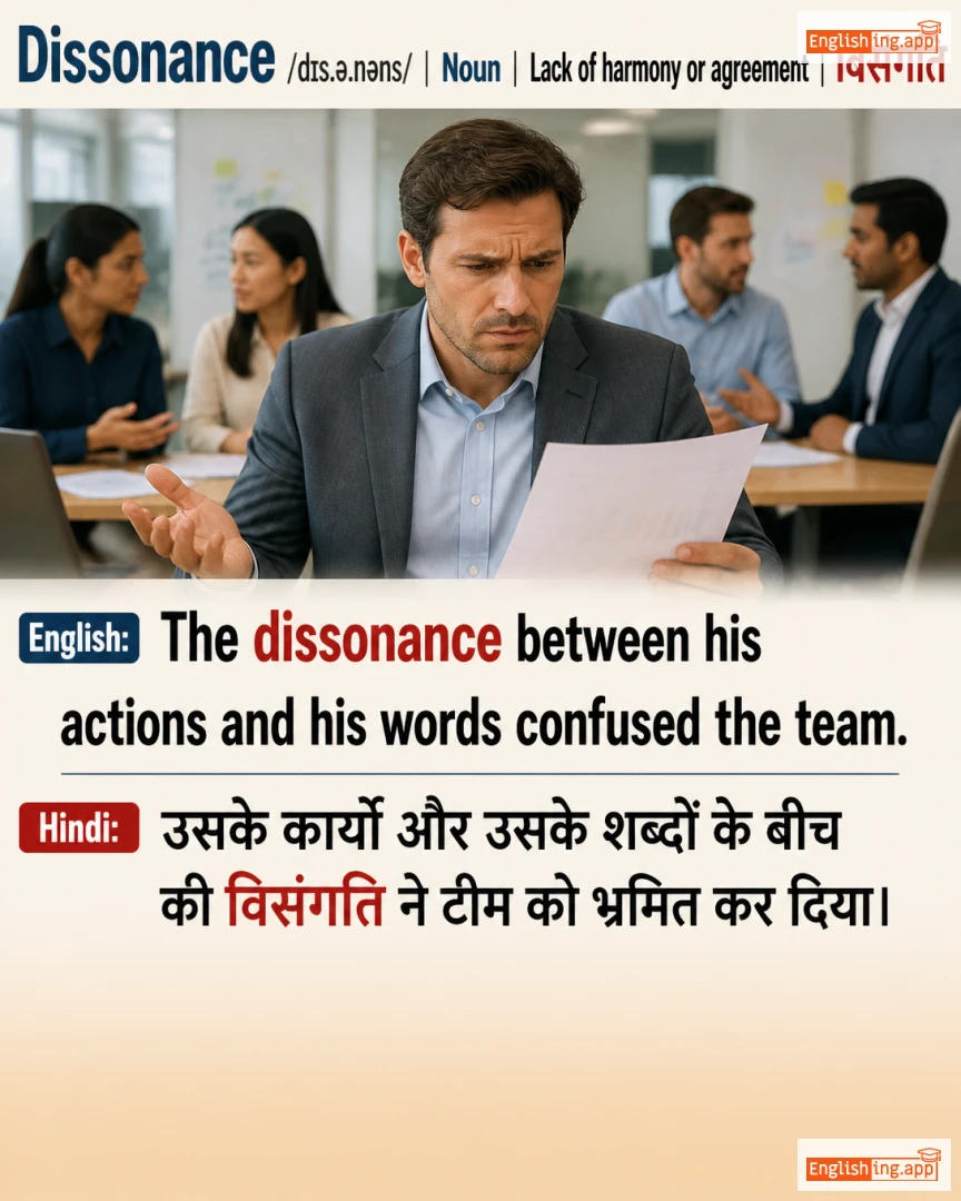 Dissonance: English vocabulary meaning and example