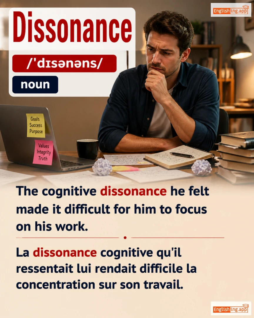 Dissonance: English vocabulary meaning and example