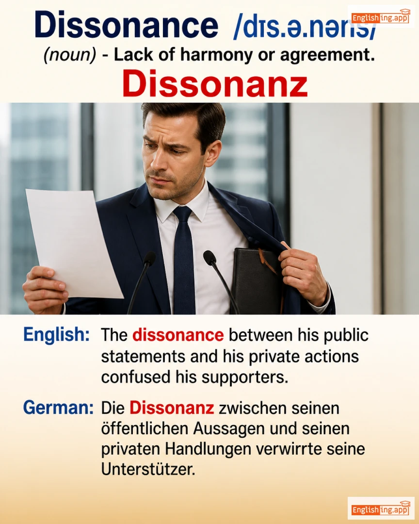 Dissonance: English vocabulary meaning and example