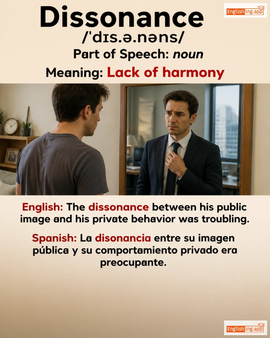Dissonance: English vocabulary meaning and example