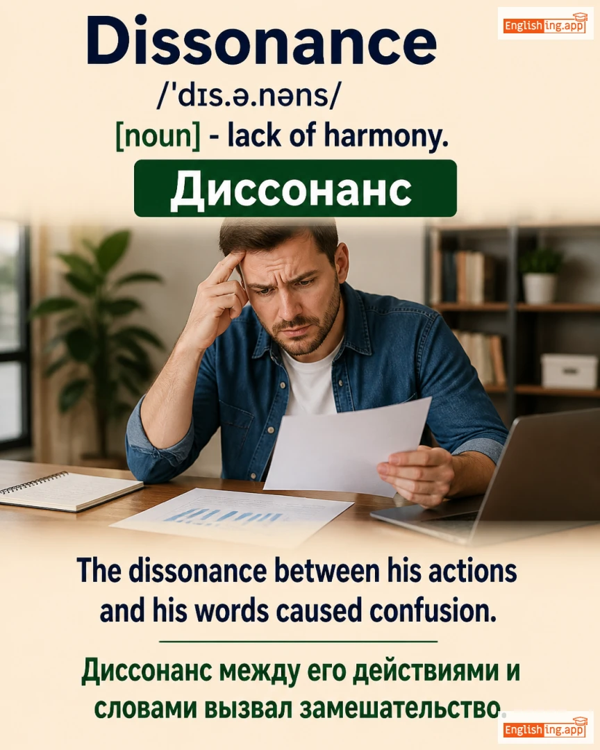 Dissonance: English vocabulary meaning and example