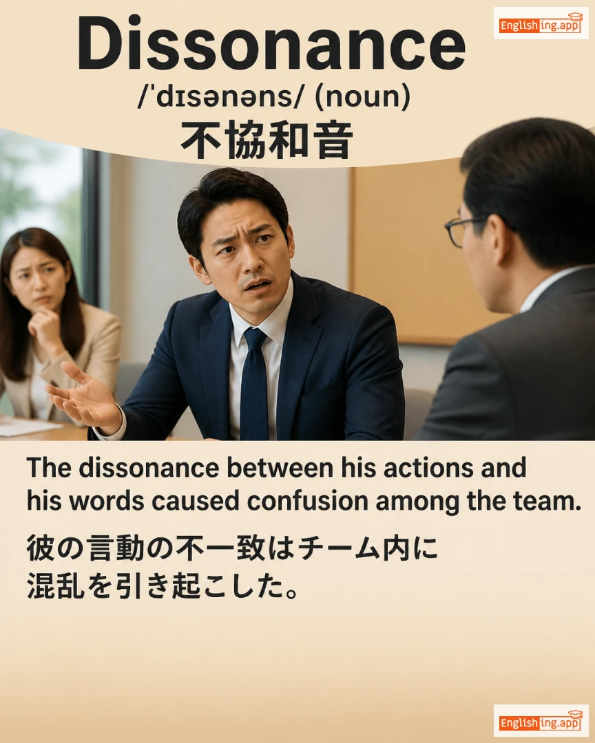 Dissonance: English vocabulary meaning and example
