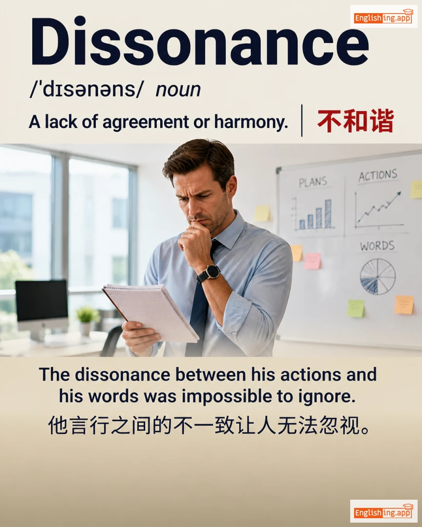 Dissonance: English vocabulary meaning and example