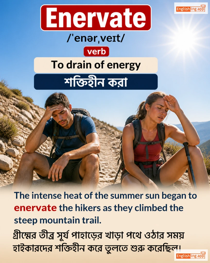 Enervate: English vocabulary meaning and example