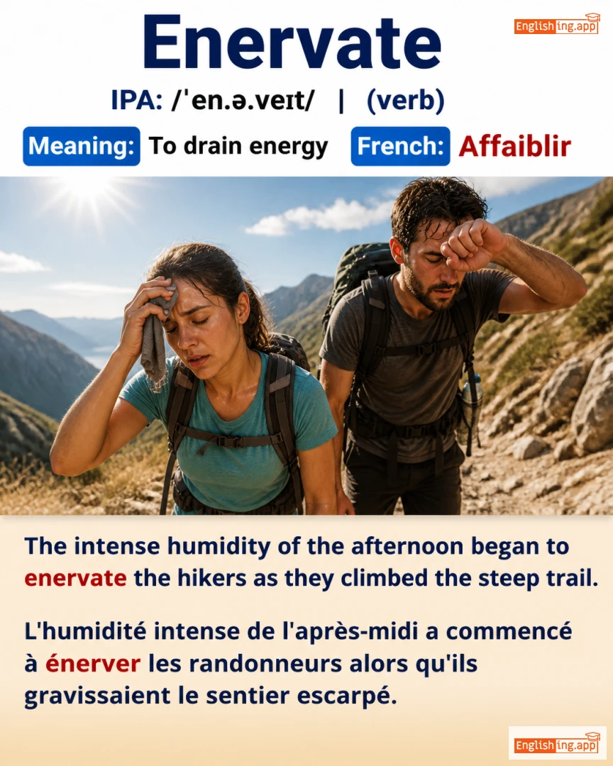Enervate: English vocabulary meaning and example