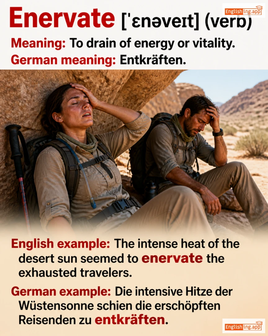 Enervate: English vocabulary meaning and example