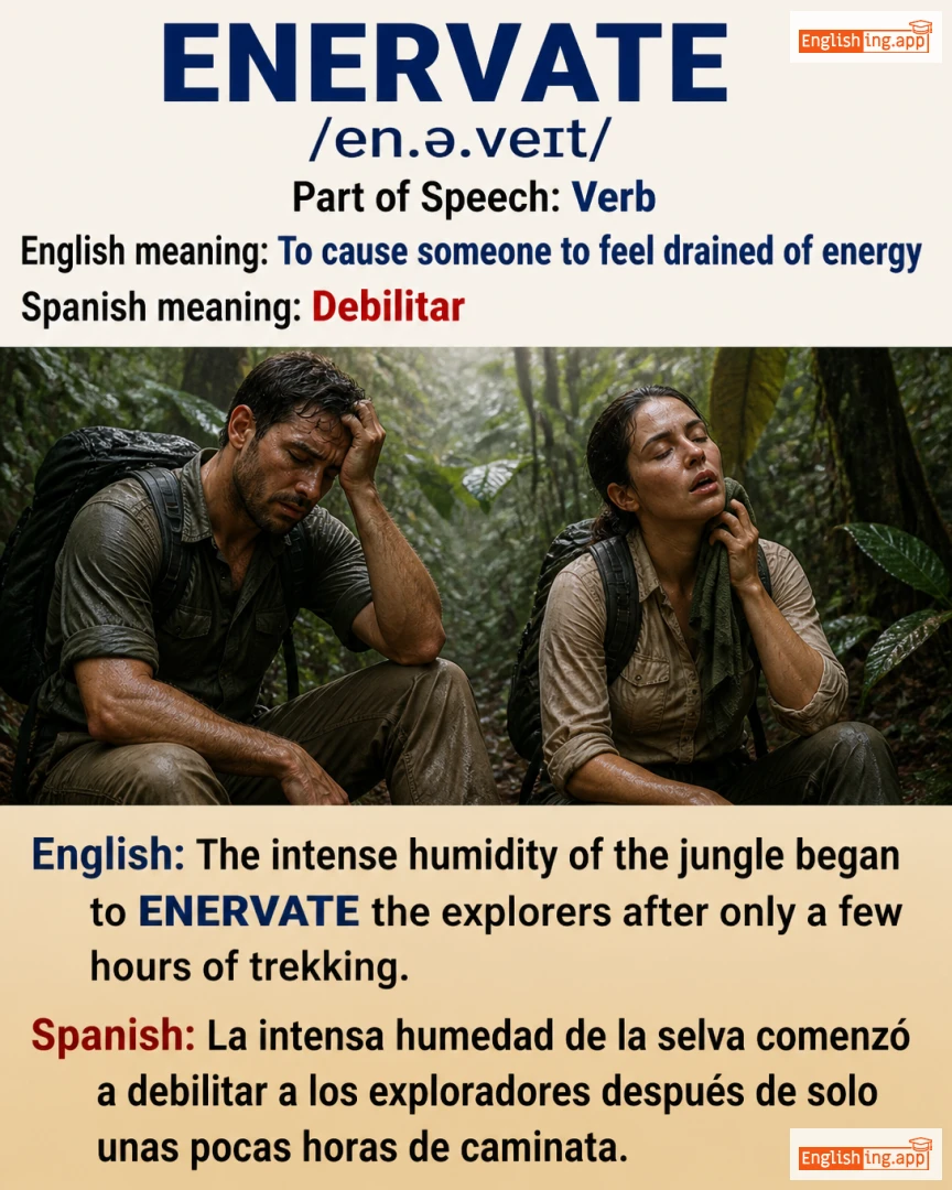 Enervate: English vocabulary meaning and example