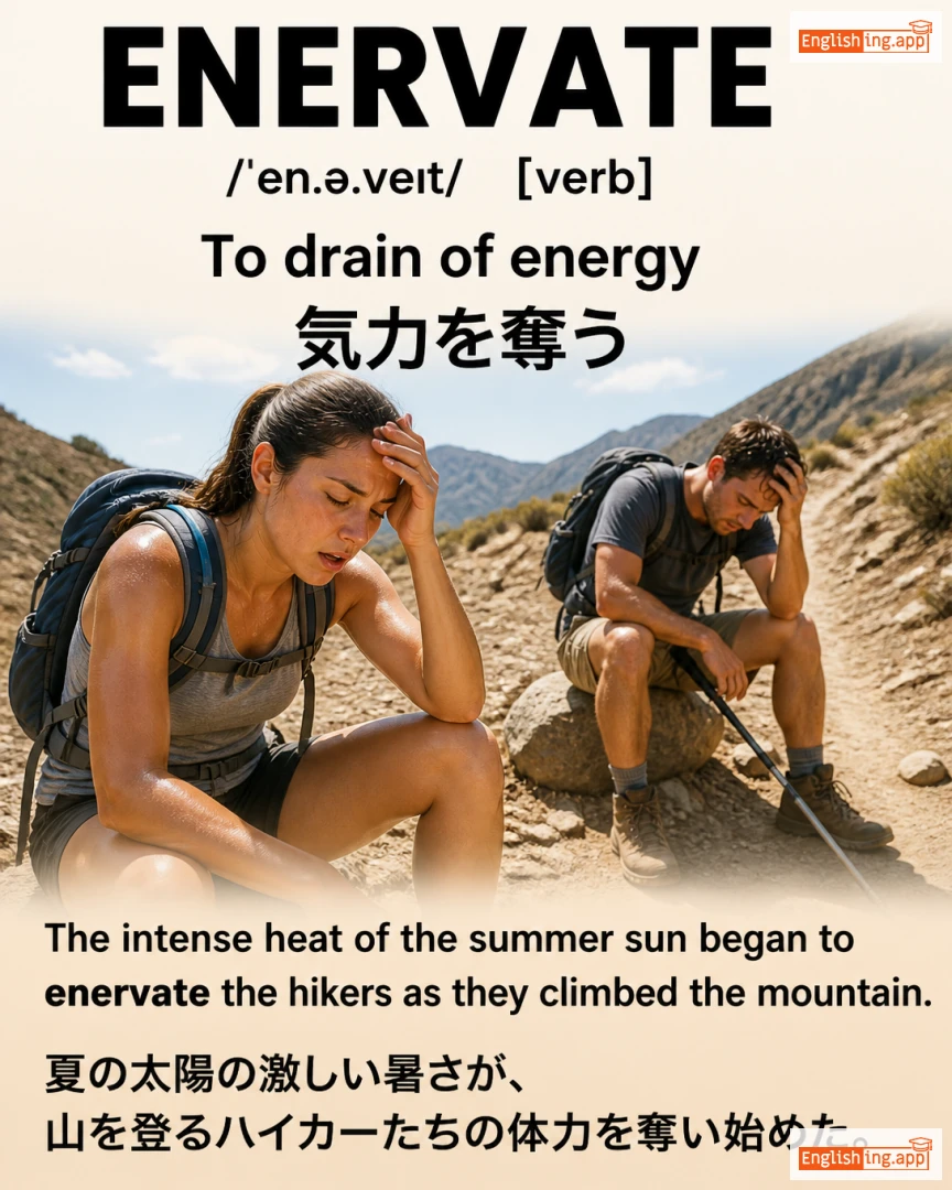 Enervate: English vocabulary meaning and example