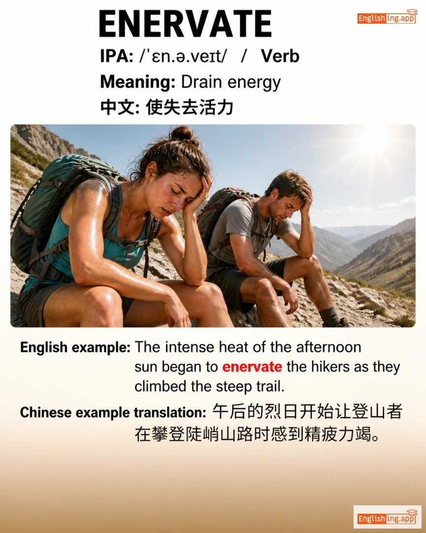 Enervate: English vocabulary meaning and example