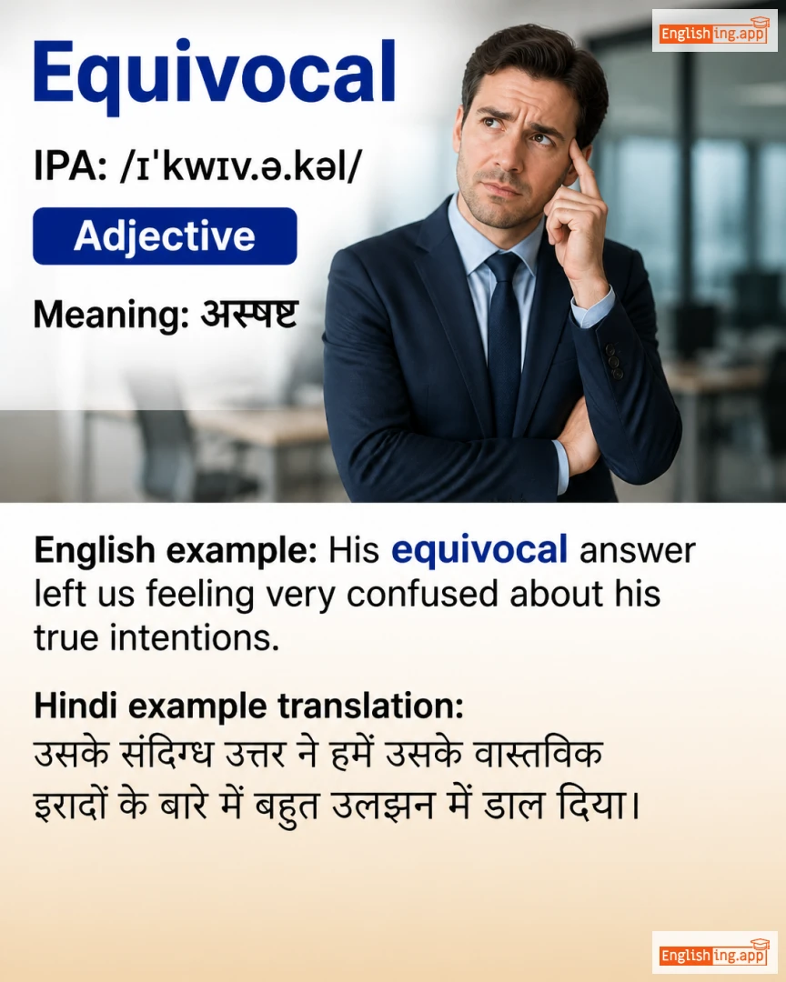Equivocal: English vocabulary meaning and example