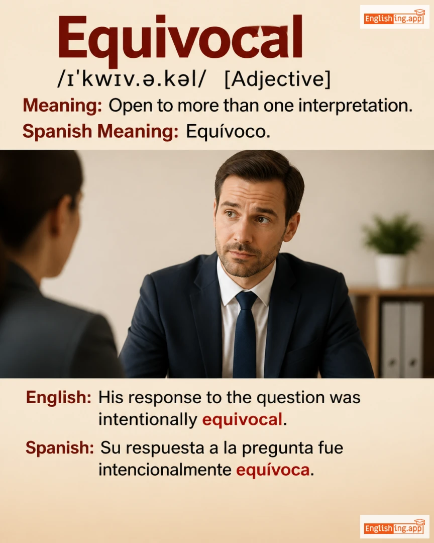 Equivocal: English vocabulary meaning and example