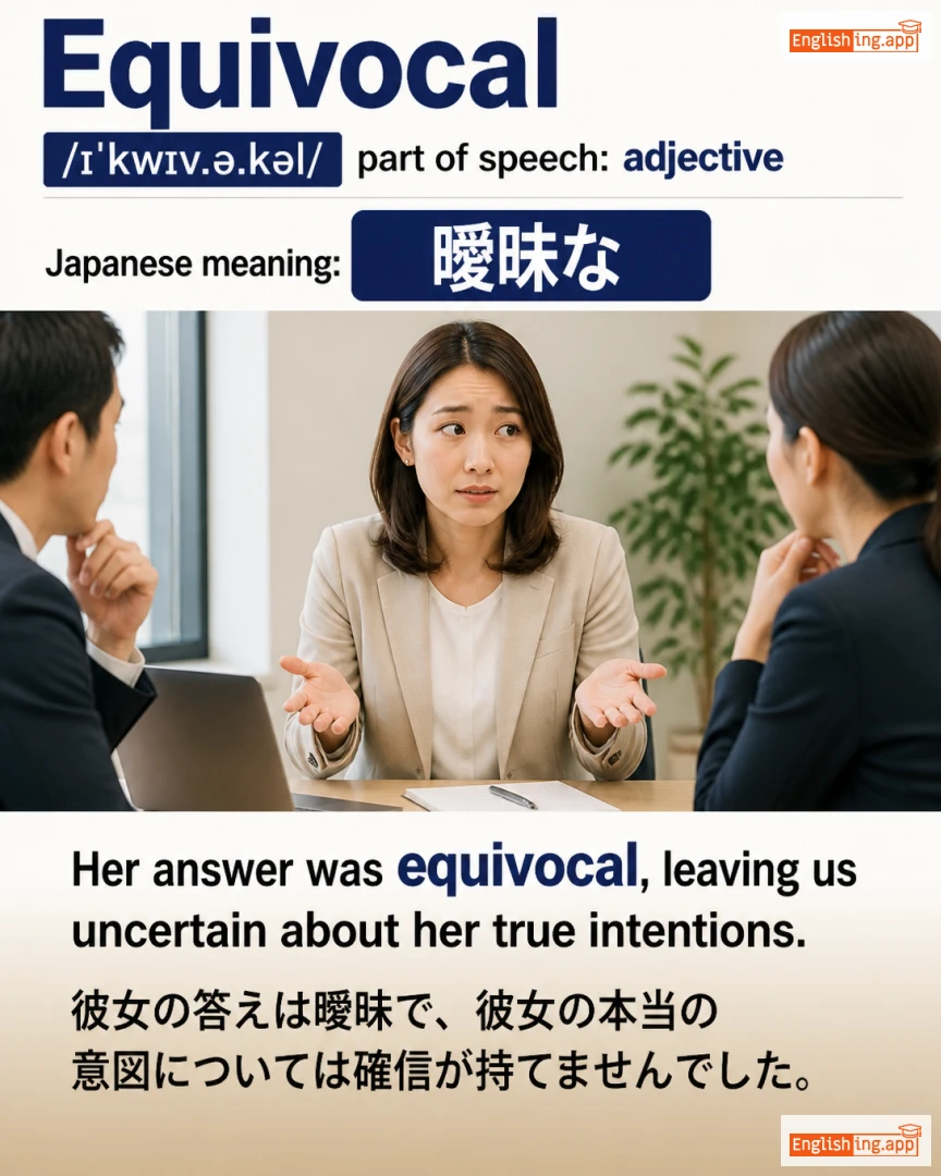 Equivocal: English vocabulary meaning and example
