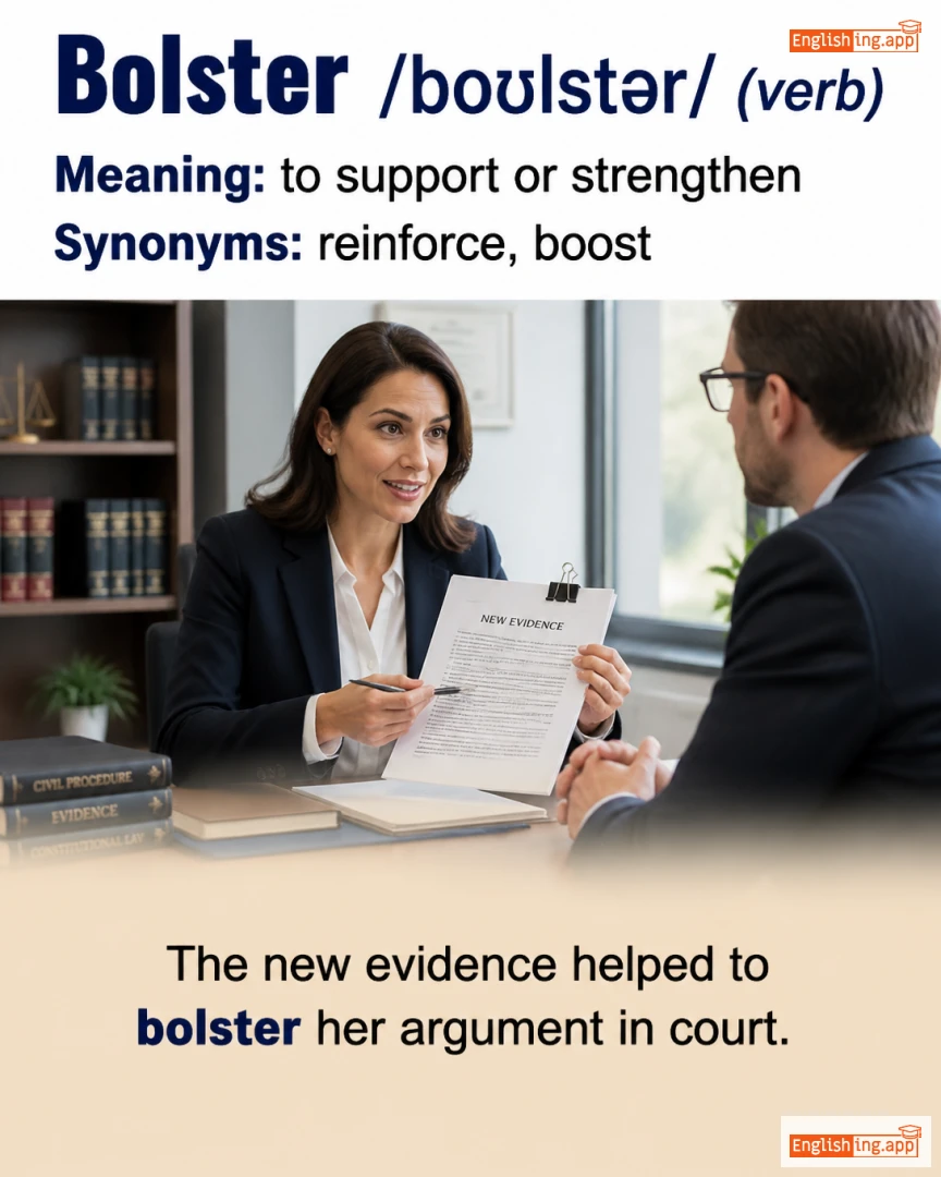 Bolster: English vocabulary meaning and example