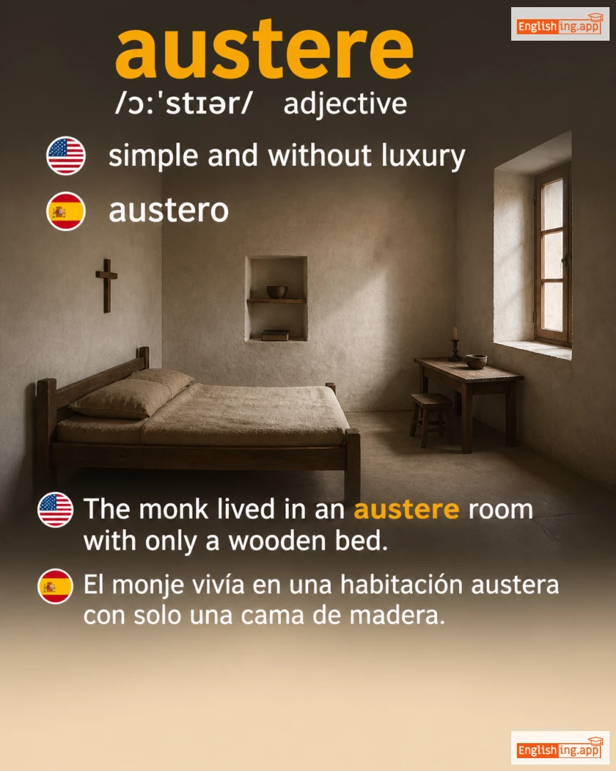 Austere: English vocabulary meaning and example