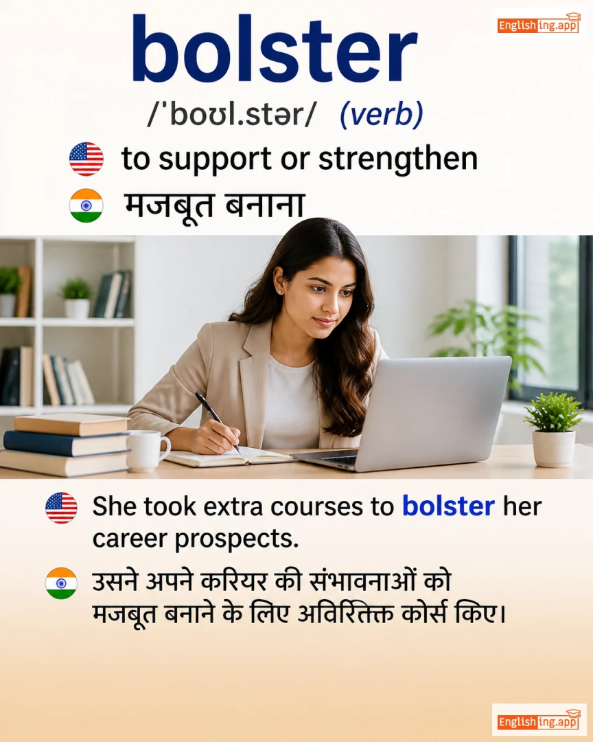 Bolster: English vocabulary meaning and example