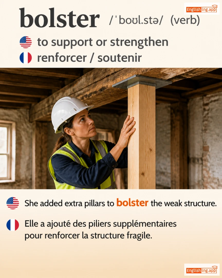 Bolster: English vocabulary meaning and example