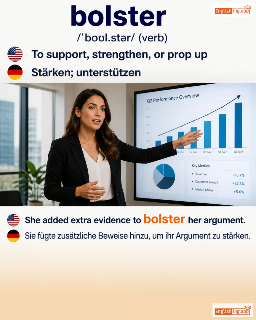 Bolster: English vocabulary meaning and example
