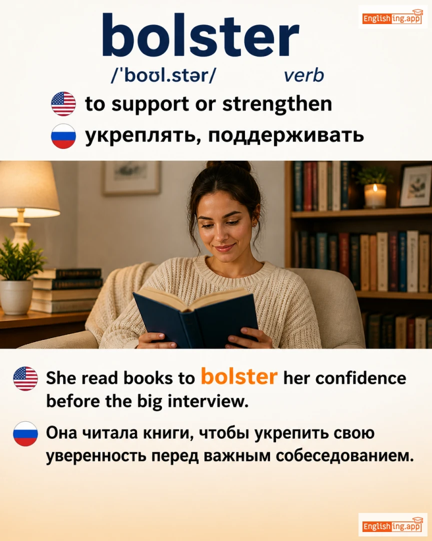Bolster: English vocabulary meaning and example