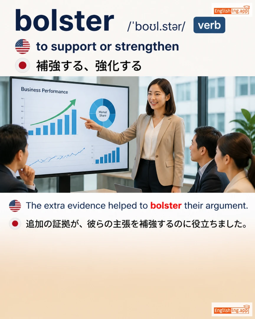 Bolster: English vocabulary meaning and example