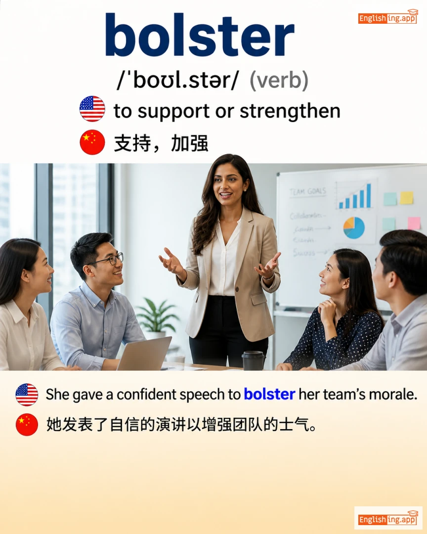 Bolster: English vocabulary meaning and example