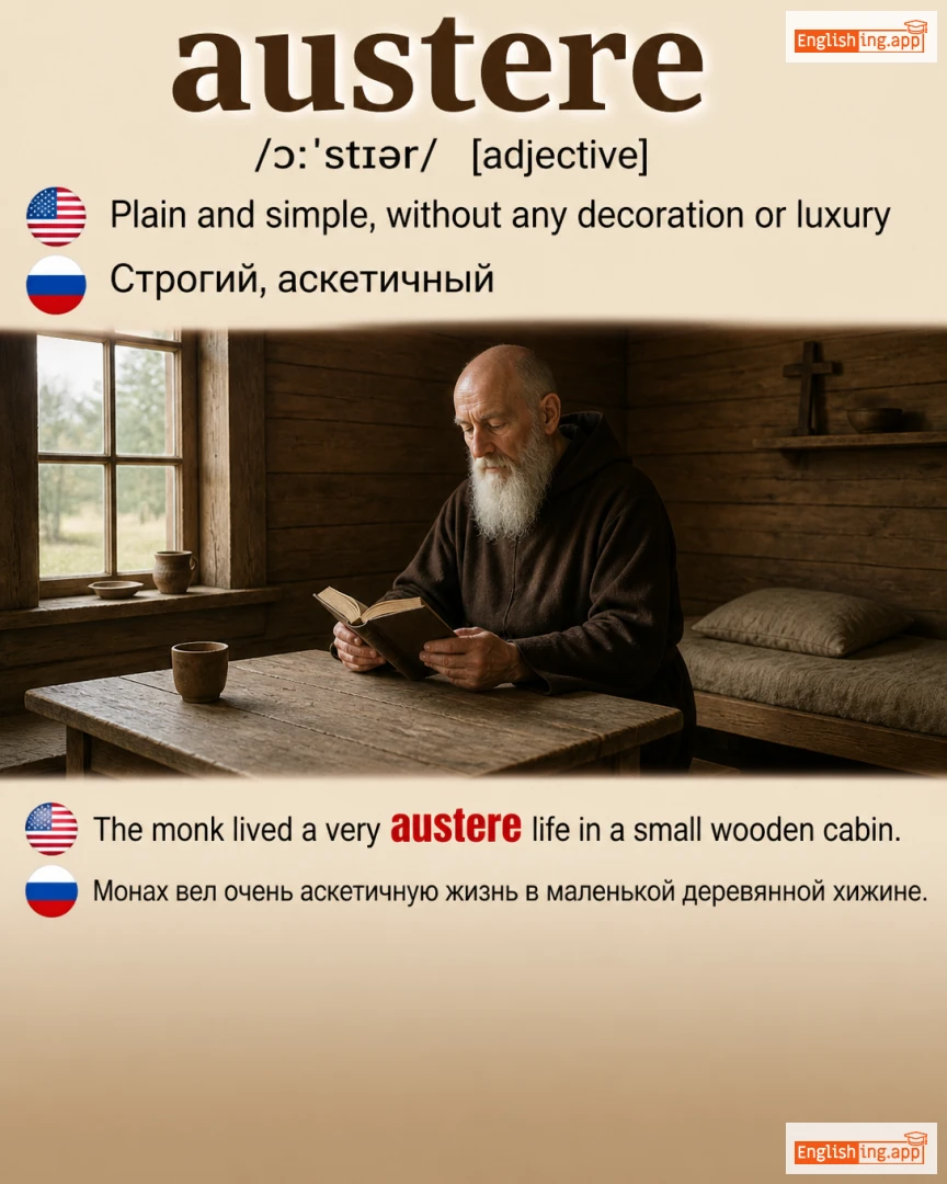 Austere: English vocabulary meaning and example