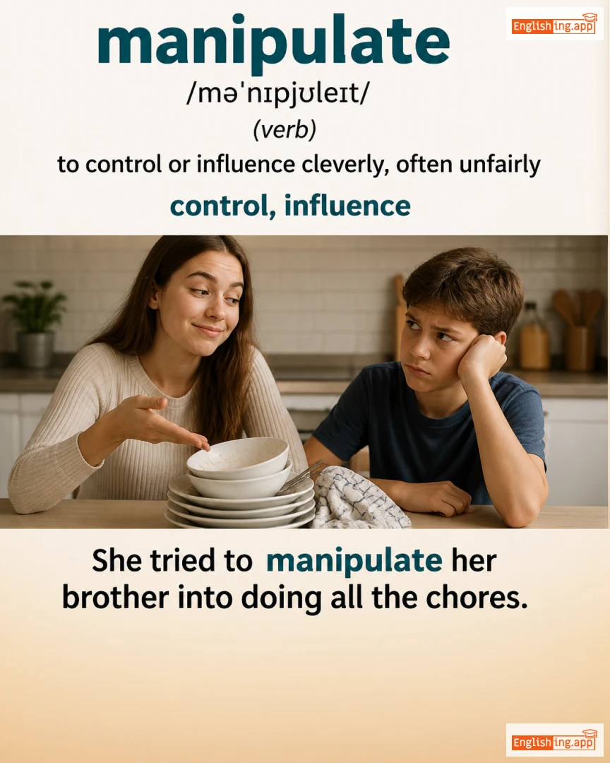Manipulate: English vocabulary meaning and example