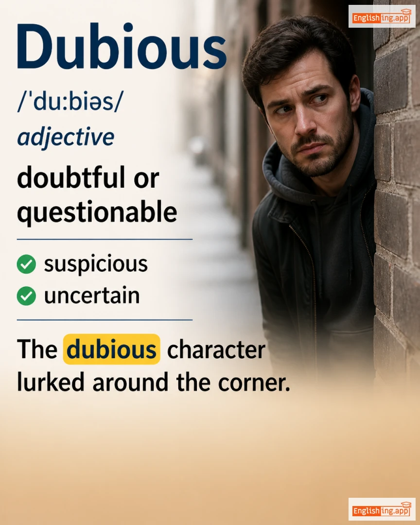 Dubious: English vocabulary meaning and example