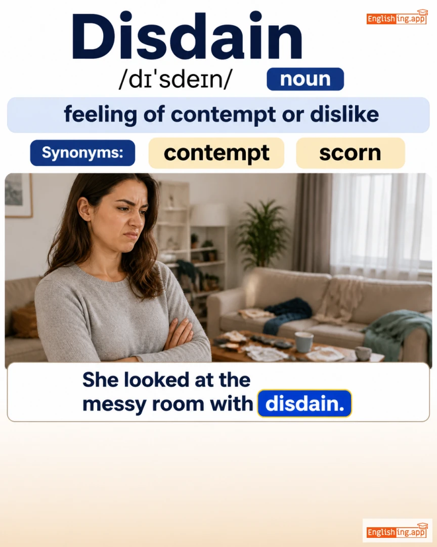 Disdain: English vocabulary meaning and example