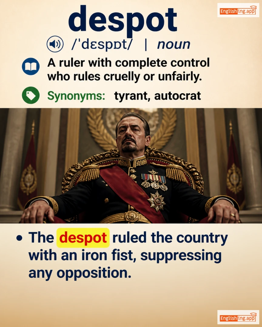 Despot: English vocabulary meaning and example
