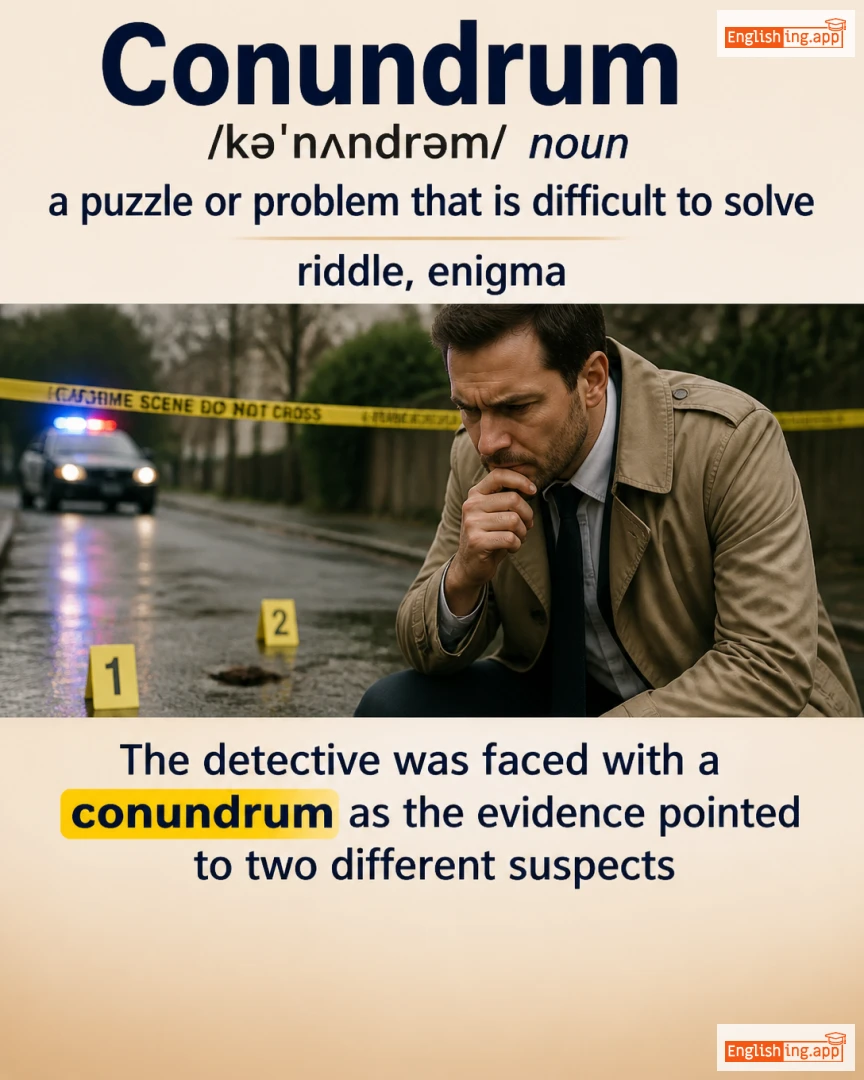 Conundrum: English vocabulary meaning and example