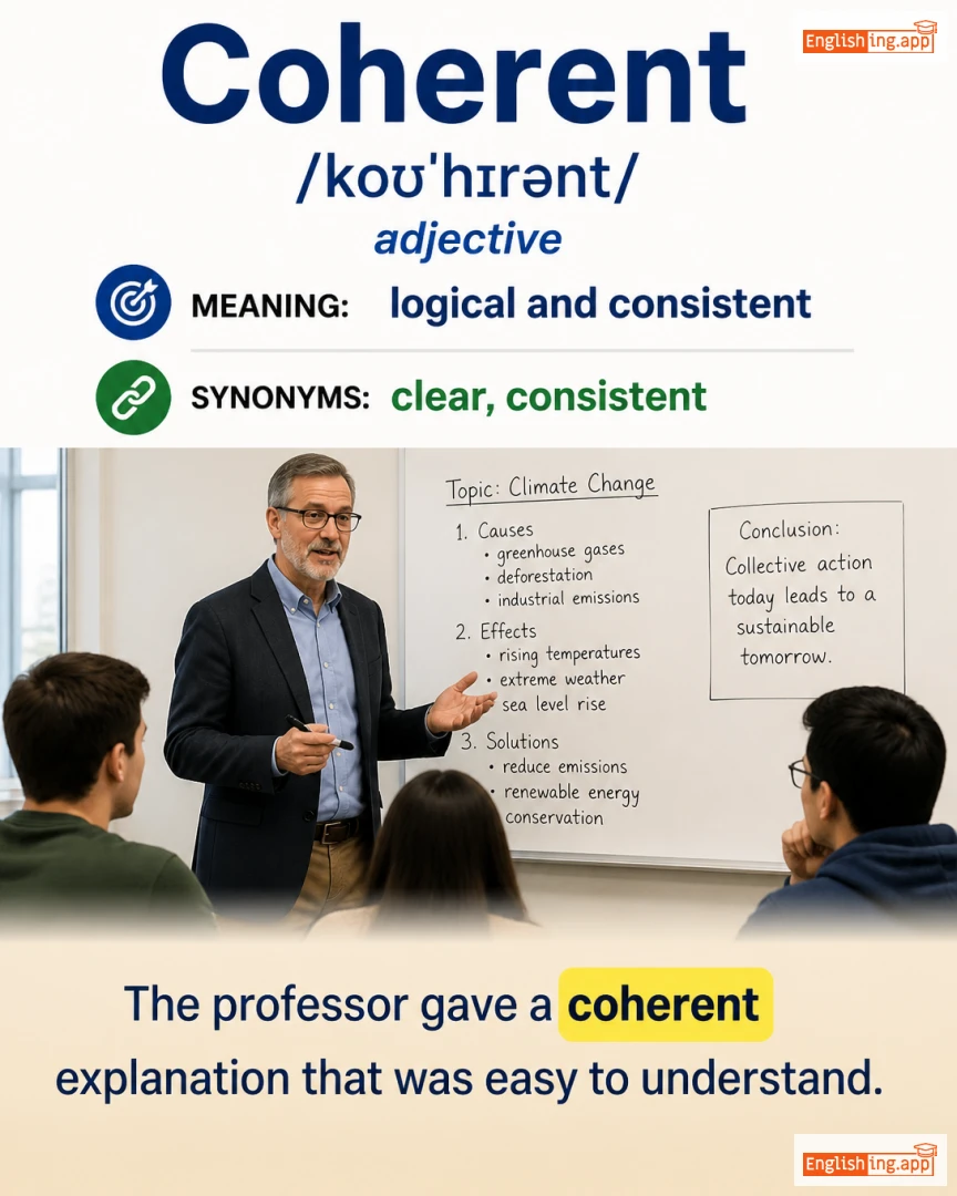 Coherent: English vocabulary meaning and example
