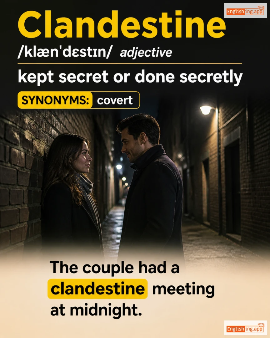 Clandestine: English vocabulary meaning and example