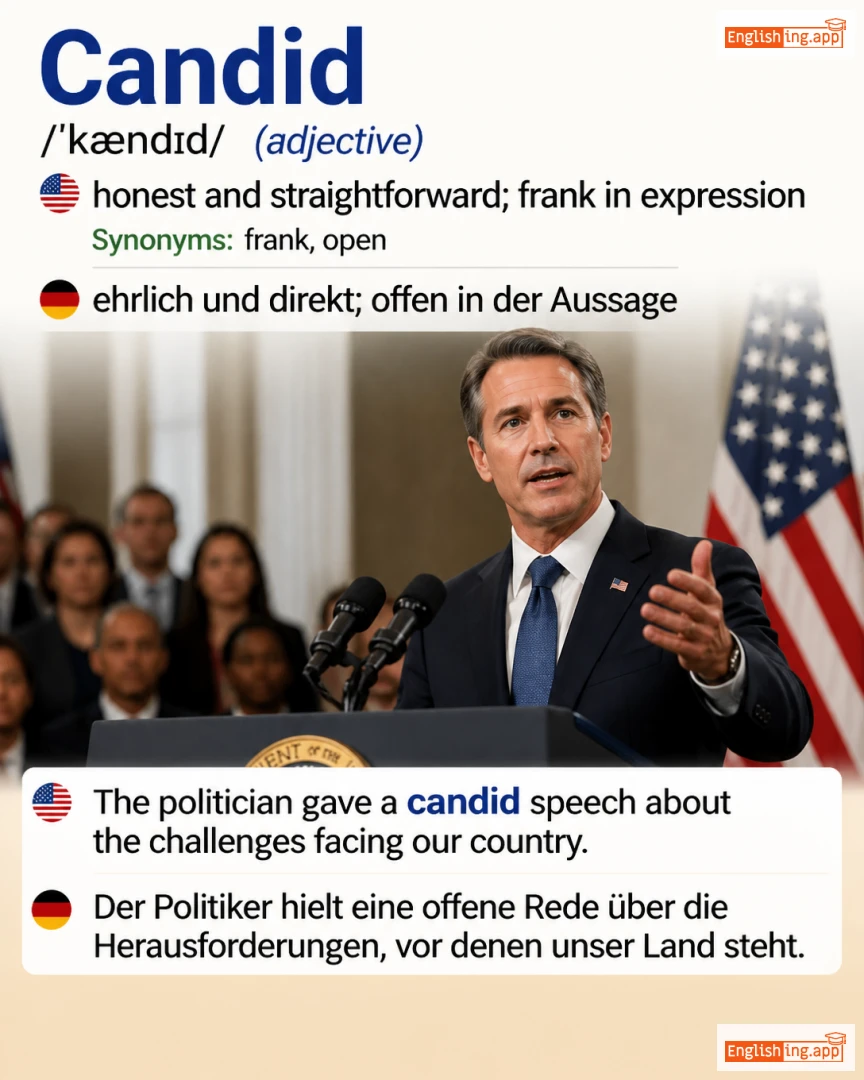 Candid: English vocabulary meaning and example