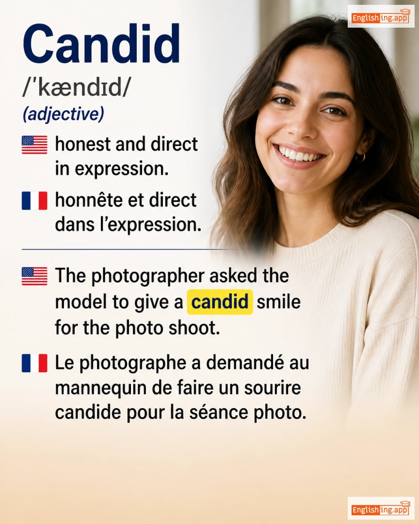 Candid: English vocabulary meaning and example